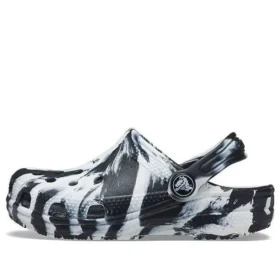 Classic Marbled Clogs «Schwarz-Weiss»