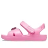 Classic Sandal mit gekreuzten Riemen und Anhänger «Pink»