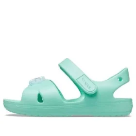 Classic Sandal mit gekreuzten Riemen und Anhänger «Turquoise»