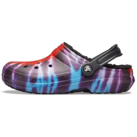 Classic Tie-Dye Stay Warm Cozy Crocs Hausschuhe Unisex Lila Rot