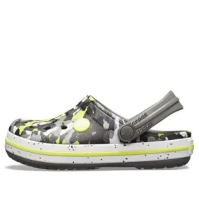 Crocband Clogs mit Camo-Print «Grey Black Yellow»