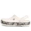 Crocband Clogs mit Schlangenprint «Weiss Schwarz»