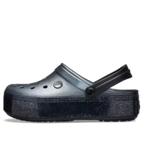 Crocband Platform Clogs in Metallic-Optik «Black»