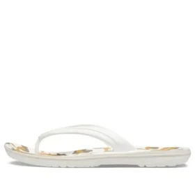 Crocband Zehentrenner mit Print «White Tan»