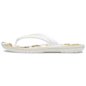 Crocband Zehentrenner mit Print «White Tan»