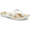 Crocband Zehentrenner mit Print «White Tan»