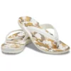 Crocband Zehentrenner mit Print «White Tan»