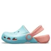 Electro-Clogs mit Fersenriemen und runder Zehenpartie «Blue Pink»