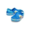 Funny Shark Kleine Crocs Outdoor-Sandalen mit flachem Absatz für Strand und Sport, blau