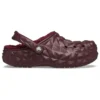 Geometrische Clogs mit Futter «Dark Cherry»