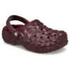 Geometrische Clogs mit Futter «Dark Cherry»