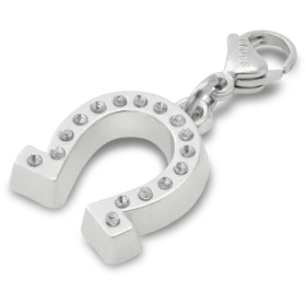Glückbringender silberner Hufeisen-Anhänger Jibbitz-Anstecker