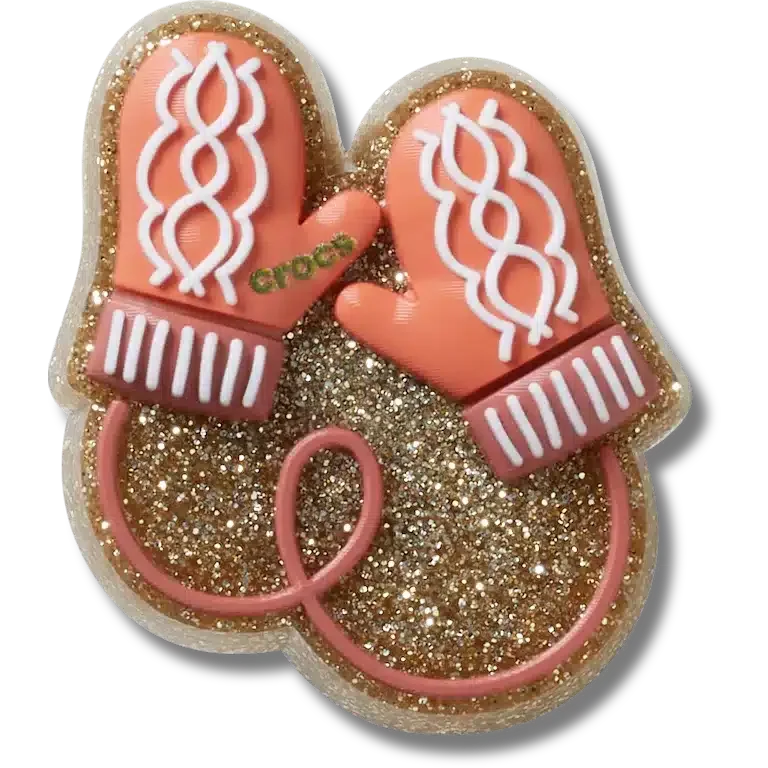 Glitterrosa Fäustlinge Jibbitz™-Anstecker Glitterrosa Fäustlinge Jibbitz™-Anstecker