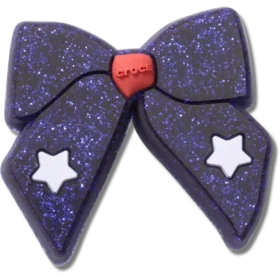 Glitzernder blauer Schleifen-Jibbitz™-Anstecker