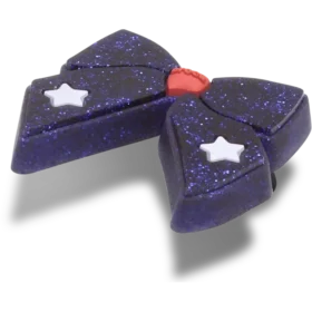 Glitzernder blauer Schleifen-Jibbitz™-Anstecker