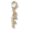 Goldener Buchstabe «F»-Anhänger – Jibbitz-Anstecker