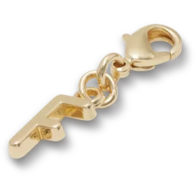 Goldener Buchstabe «F»-Anhänger – Jibbitz-Anstecker