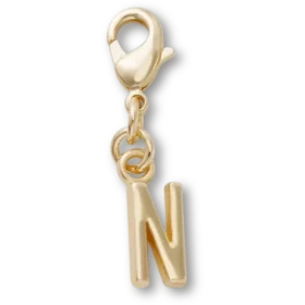 Goldener Buchstabe N – Jibbitz-Anstecker