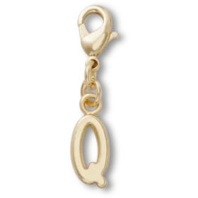 Goldener Buchstabe «Q»-Anhänger – Jibbitz-Anstecker