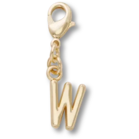 Goldener Buchstabe «W»-Anhänger – Jibbitz-Anstecker