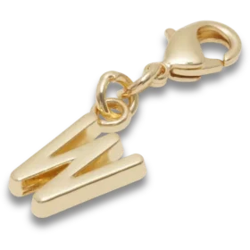 Goldener Buchstabe «W»-Anhänger – Jibbitz-Anstecker