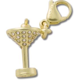 Goldener Martini-Charm Jibbitz-Anstecker