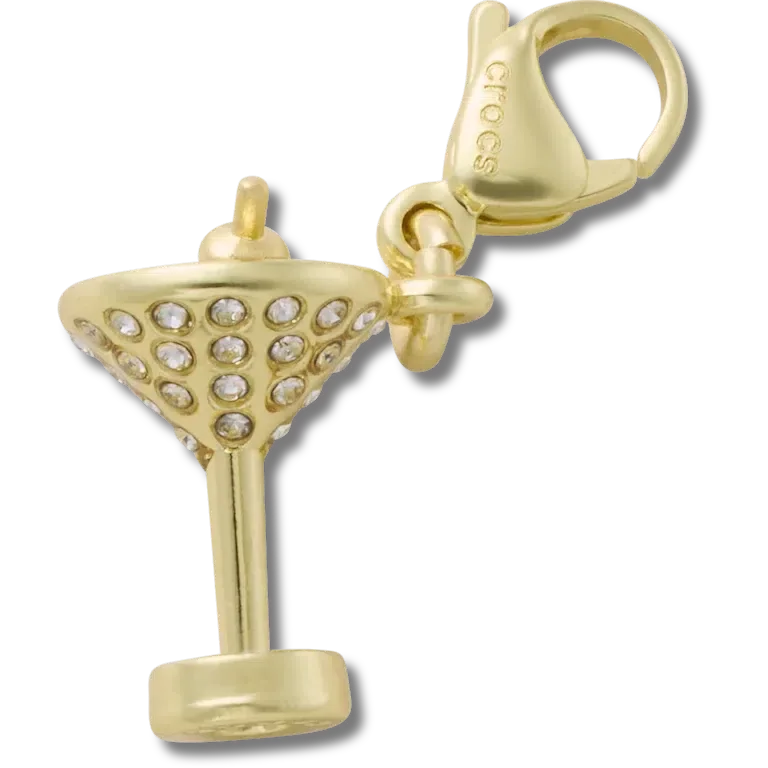 Goldener Martini-Charm Jibbitz-Anstecker Goldener Martini-Charm Jibbitz-Anstecker