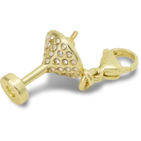 Goldener Martini-Charm Jibbitz-Anstecker
