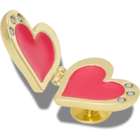Goldfarbene Bubble-Medaillon-Herz-Jibbitz™-Anstecker