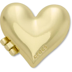 Goldfarbene Bubble-Medaillon-Herz-Jibbitz™-Anstecker