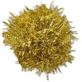 Goldfarbene Lametta-Pompon-Jibbitz-Anstecker