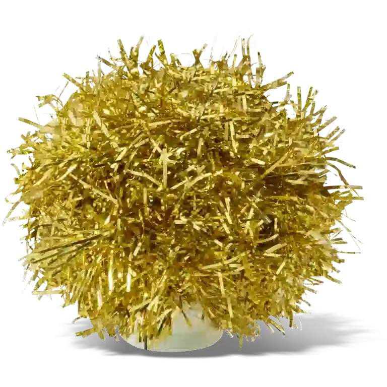 Goldfarbene Lametta-Pompon-Jibbitz-Anstecker Goldfarbene Lametta-Pompon-Jibbitz-Anstecker