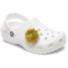 Goldfarbene Lametta-Pompon-Jibbitz-Anstecker Goldfarbene Lametta-Pompon-Jibbitz-Anstecker