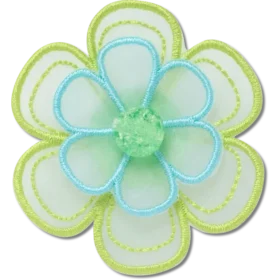 Grüne Jibbitz-Anstecker mit Netzblume