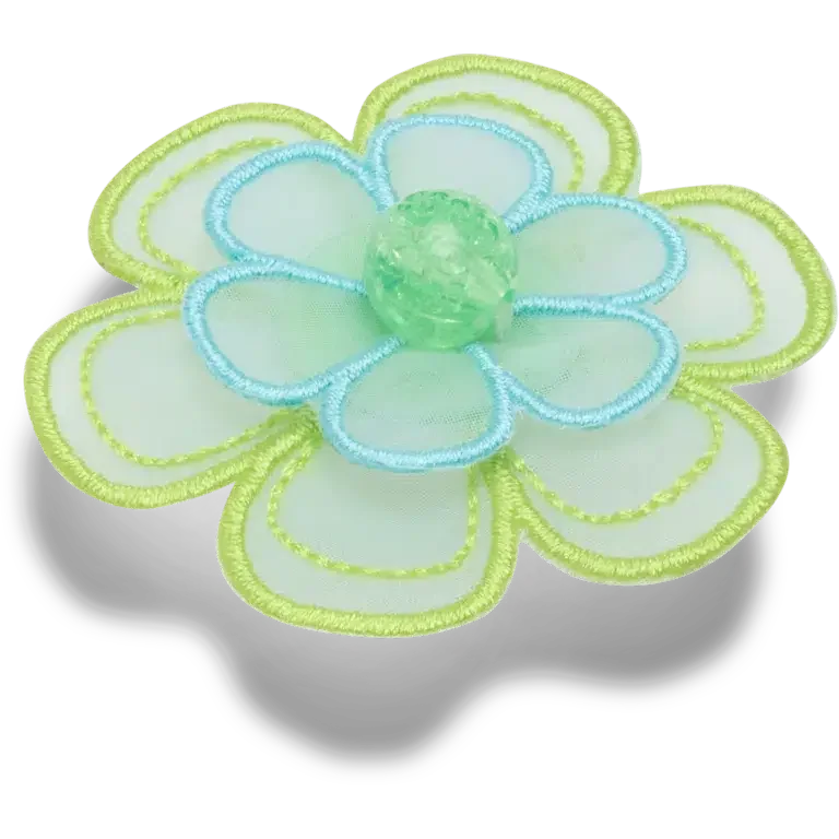 Grüne Jibbitz-Anstecker mit Netzblume Grüne Jibbitz-Anstecker mit Netzblume