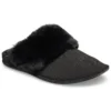 Hausschuhe mit Fell «Black»