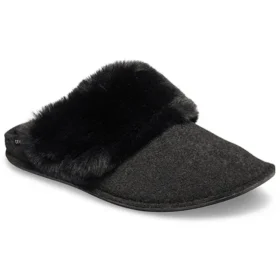 Hausschuhe mit Fell «Black»