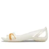II Flache weisse-orangefarbene Sandalen