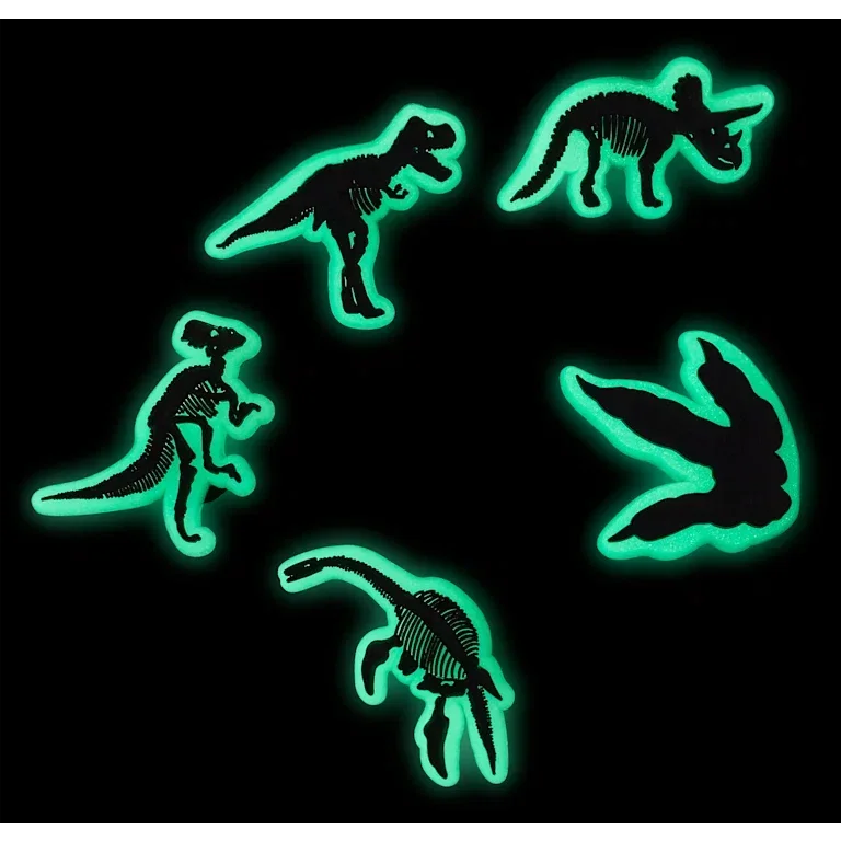 Im Dunkeln leuchtende Dino-Jibbitz-Schuhanhänger, 5er-Pack Im Dunkeln leuchtende Dino-Jibbitz-Schuhanhänger, 5er-Pack