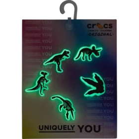 Im Dunkeln leuchtende Dino-Jibbitz-Schuhanhänger, 5er-Pack Im Dunkeln leuchtende Dino-Jibbitz-Schuhanhänger, 5er-Pack