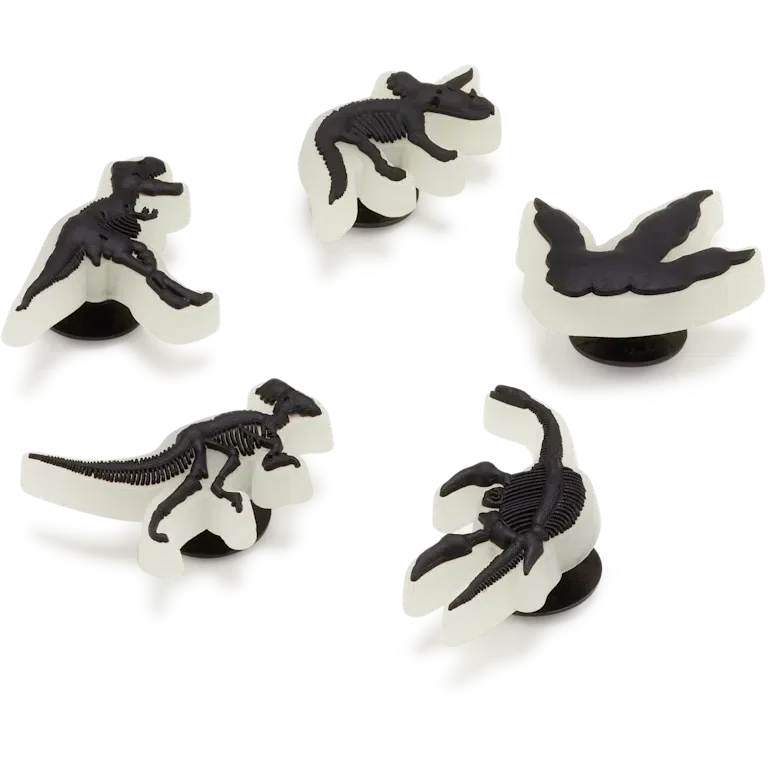 Im Dunkeln leuchtende Dino-Jibbitz-Schuhanhänger, 5er-Pack Im Dunkeln leuchtende Dino-Jibbitz-Schuhanhänger, 5er-Pack