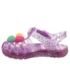 Isabella Glitter-Sandalen mit flachem Absatz «Purple Pink»