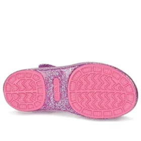 Isabella Glitter-Sandalen mit flachem Absatz «Purple Pink»