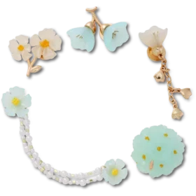 Jibbitz-Anstecker «Blue Dainty Floral» im 5er-Pack