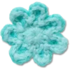 Jibbitz-Anstecker «Häkelblume in Blau»