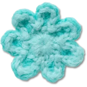 Jibbitz-Anstecker «Häkelblume in Blau»