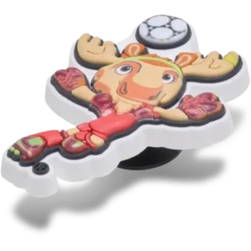 Jibbitz-Anstecker mit dem Maskottchen der FIFA-Weltmeisterschaft in Kanada