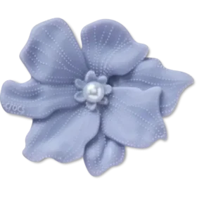 Jibbitz-Anstecker «Periwinkle-Blume mit Perle»
