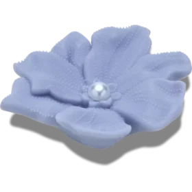 Jibbitz-Anstecker «Periwinkle-Blume mit Perle»
