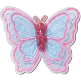 Jibbitz-Anstecker «Schmetterling aus Netzstoff mit Pailletten»